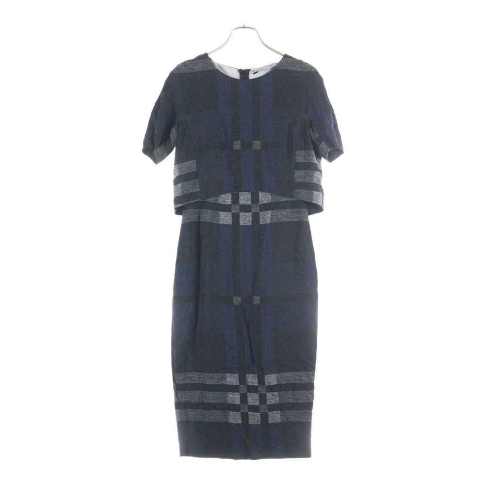 SPORTMAX(スポーツマックス) CHECK ONE PIECE チェックデザインワンピース ネイビー 222612590700 レディース