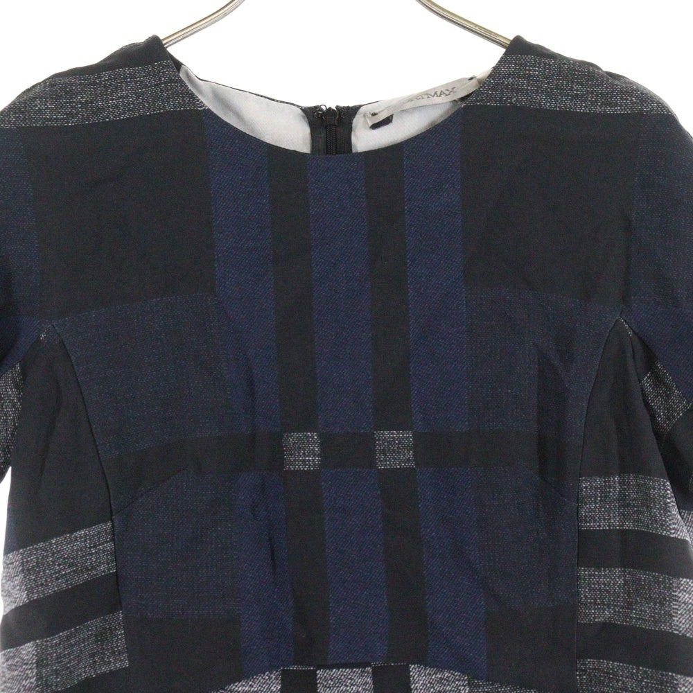 SPORTMAX(スポーツマックス) CHECK ONE PIECE チェックデザインワンピース ネイビー 222612590700 レディース