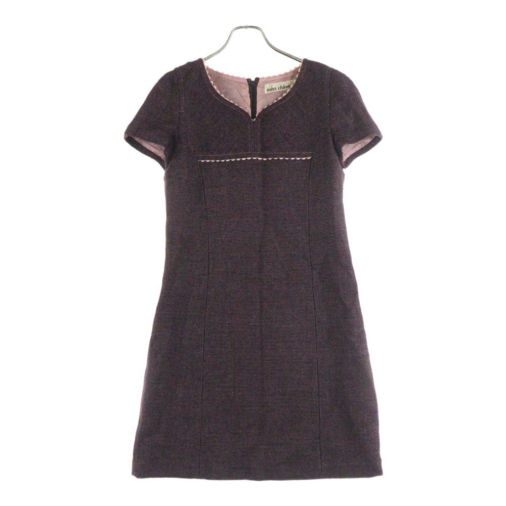 Chloe(クロエ) FRILL NECK ONE PIECEフリルネックワンピース ピンク レディース