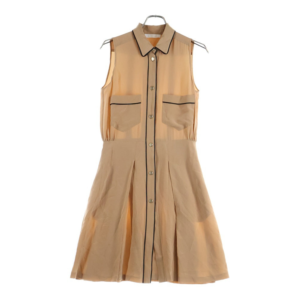 Chloe(クロエ) シルクロングノースリーブワンピース ベージュ 12SRO24-12S004