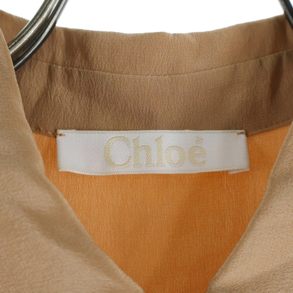 Chloe(クロエ) シルクロングノースリーブワンピース ベージュ 12SRO24-12S004