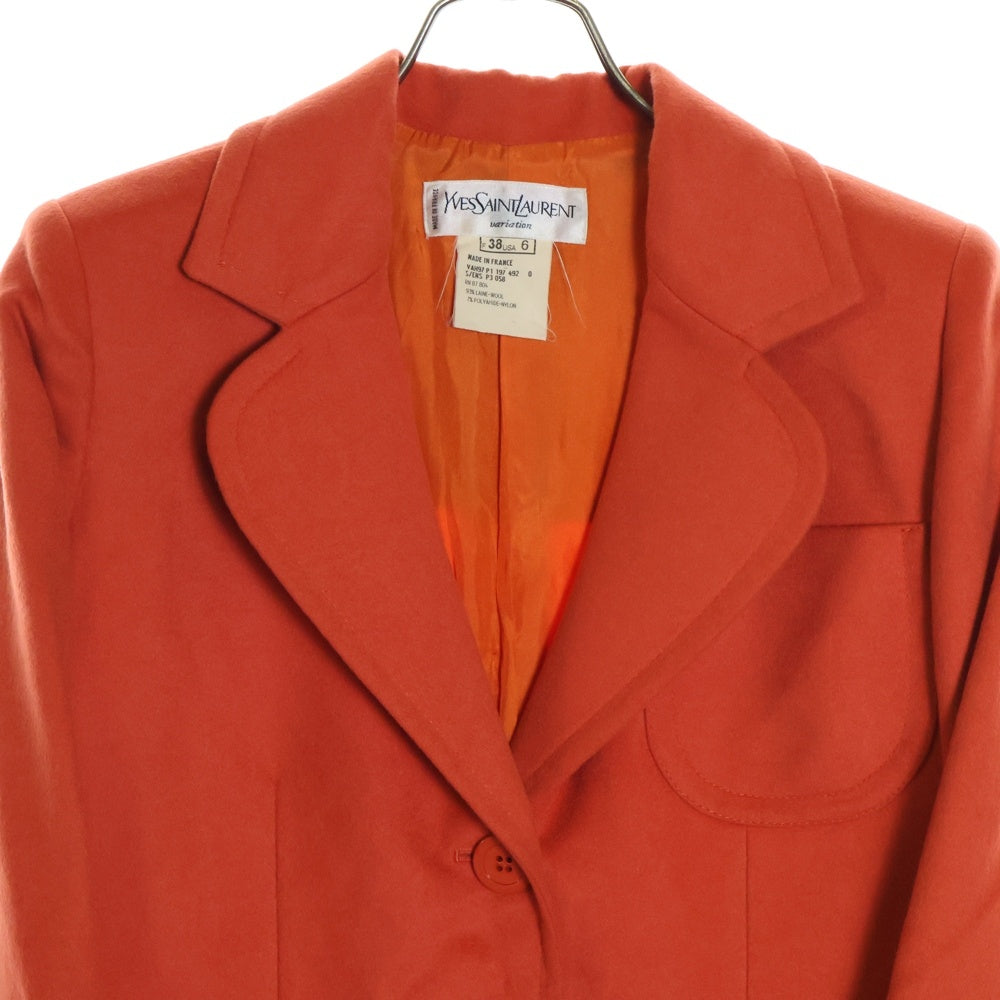 YVES SAINT LAURENT(イヴサンローラン) 2Bウールテーラードジャケット オレンジ VAH97 P1 197 492