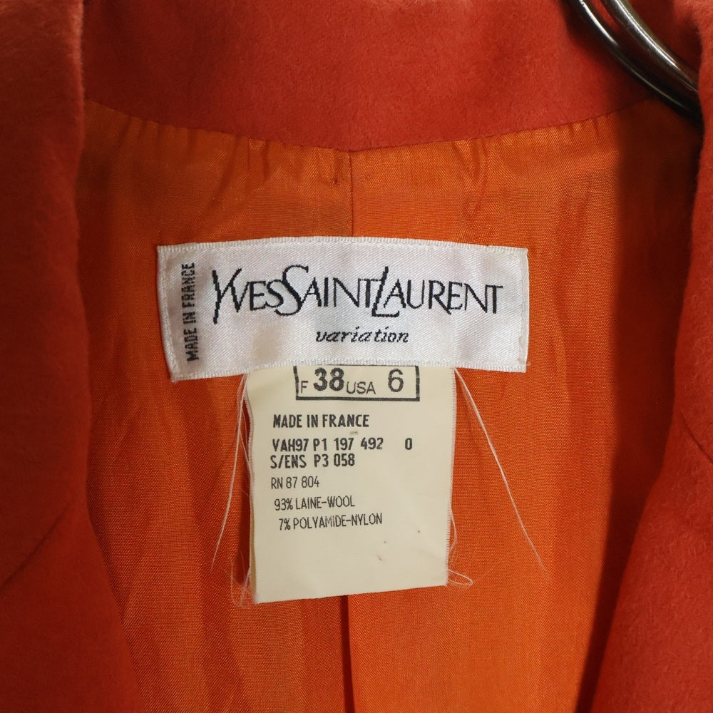 YVES SAINT LAURENT(イヴサンローラン) 2Bウールテーラードジャケット オレンジ VAH97 P1 197 492