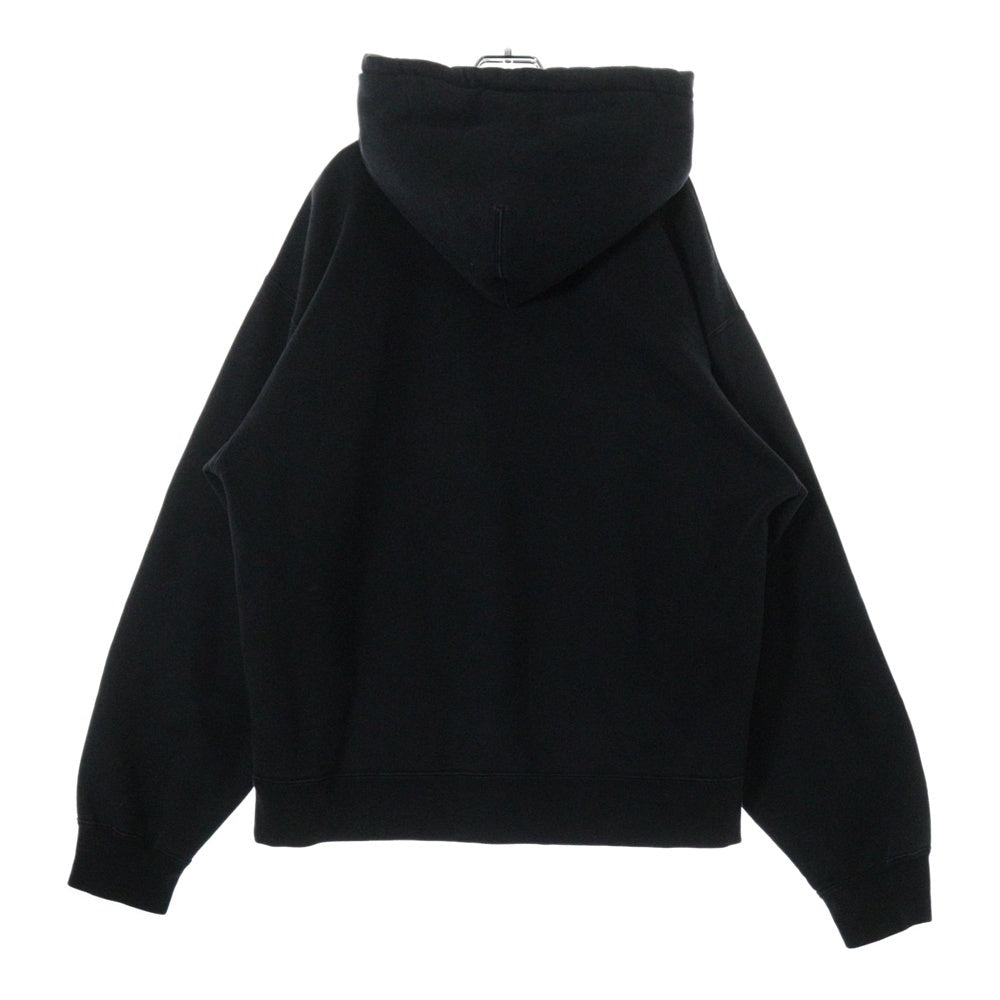 STUSSY(ステューシー) 22SS ×NIKE NRG Washed Hoodie DN4028-010 ナイキ ウォッシュドフーディ ロゴ刺繍スウェットプルオーバーパーカー ブラック