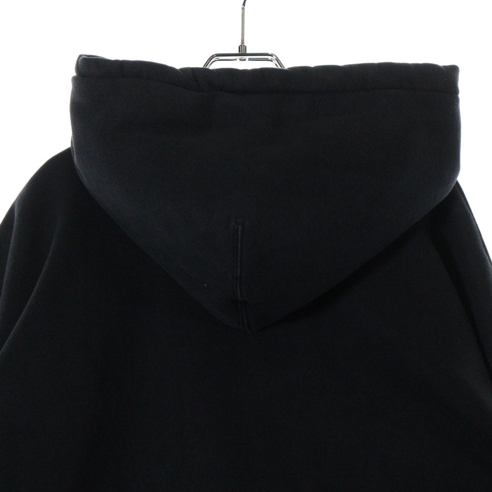 STUSSY(ステューシー) 22SS ×NIKE NRG Washed Hoodie DN4028-010 ナイキ ウォッシュドフーディ ロゴ刺繍スウェットプルオーバーパーカー ブラック