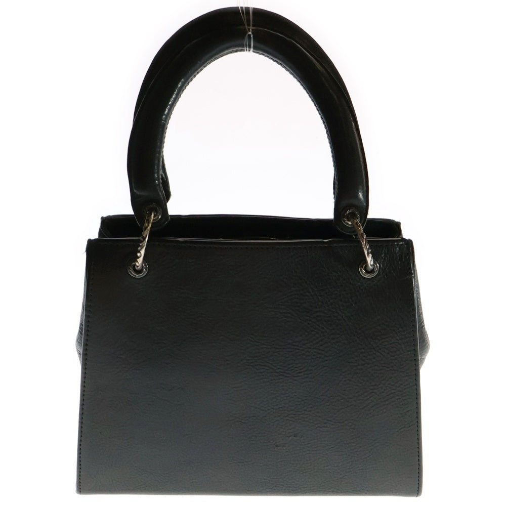 CHROME HEARTS(クロムハーツ) スクロールバンド レザー ハンドバッグ ブラック