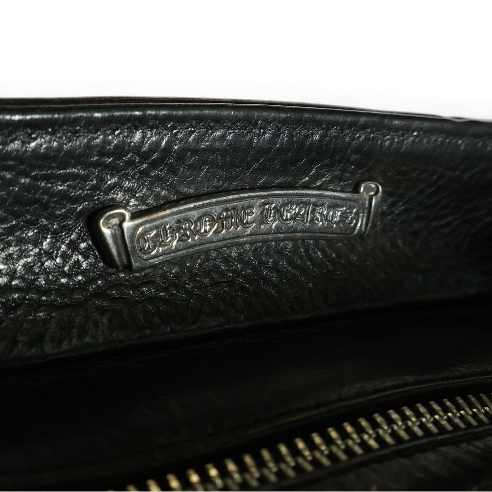 CHROME HEARTS(クロムハーツ) スクロールバンド レザー ハンドバッグ ブラック