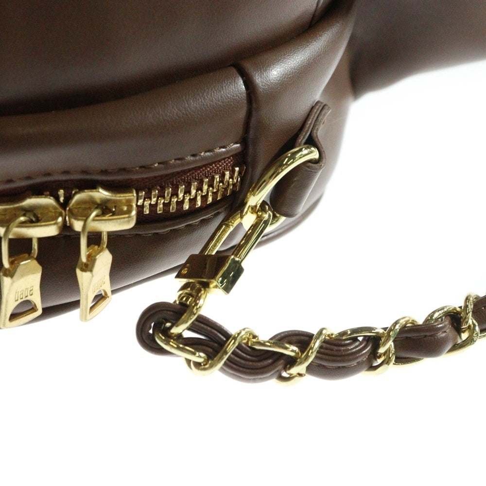A BATHING APE(アベイシングエイプ) BABY MILO PLUSH DOLL CHAIN SHOULDER BAG ベイビーマイロ ビッグ ポーチドール チェーンショルダーバッグ レザー ブラウン 002BAK701003F