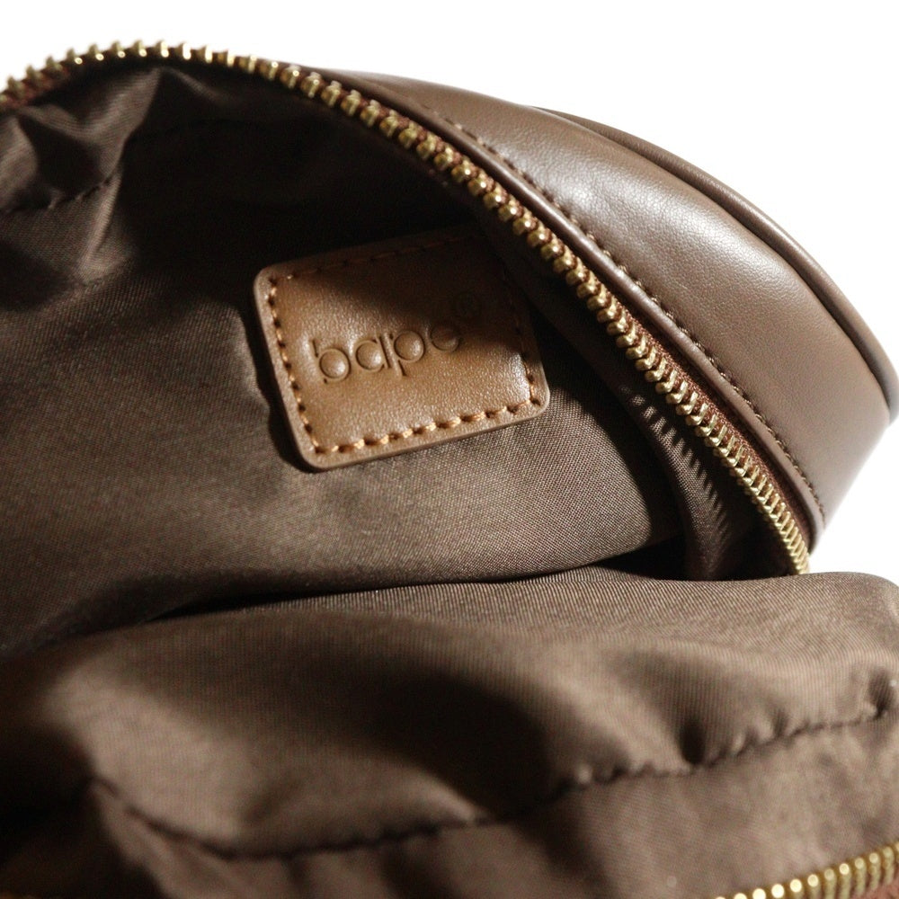 A BATHING APE(アベイシングエイプ) BABY MILO PLUSH DOLL CHAIN SHOULDER BAG ベイビーマイロ ビッグ ポーチドール チェーンショルダーバッグ レザー ブラウン 002BAK701003F