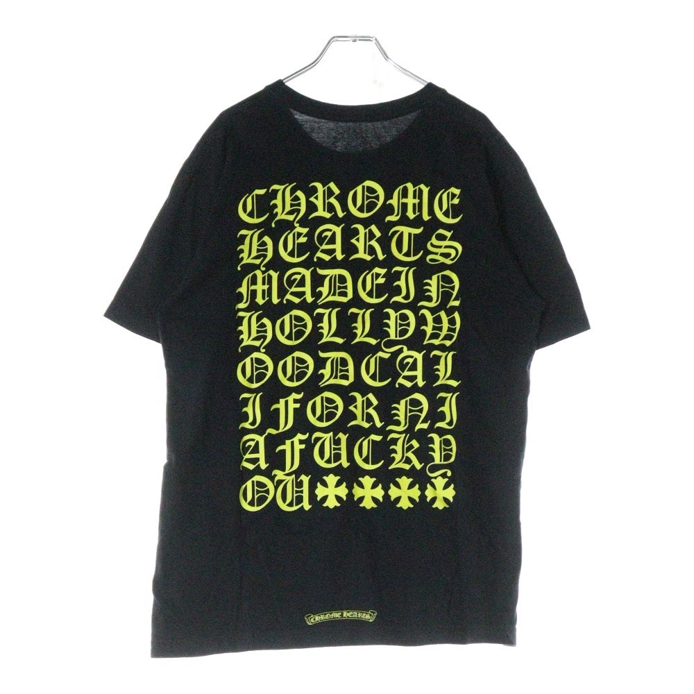 CHROME HEARTS(クロムハーツ) CH T-SHRT バック英字プリントクルーネック半袖Tシャツカットソー ブラック/イエロー