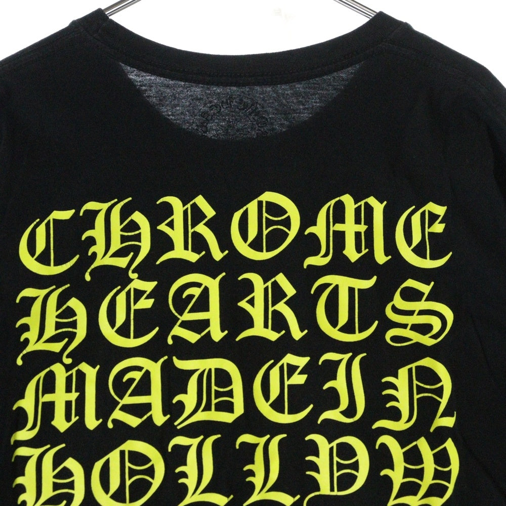 CHROME HEARTS(クロムハーツ) CH T-SHRT バック英字プリントクルーネック半袖Tシャツカットソー ブラック/イエロー