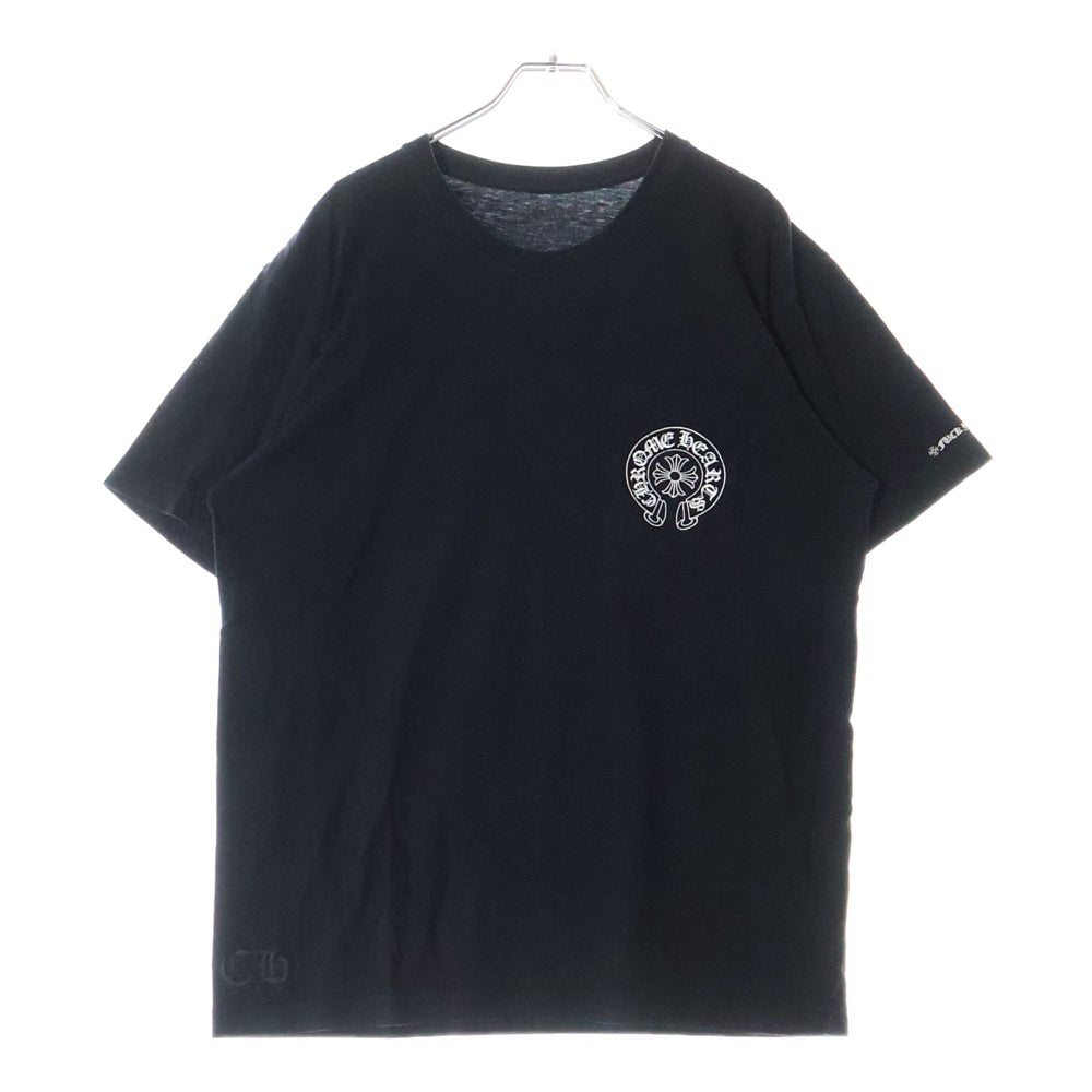 CHROME HEARTS(クロムハーツ) Horseshoe Tee ホースシューロゴ クルーネック半袖Tシャツカットソー ブラック
