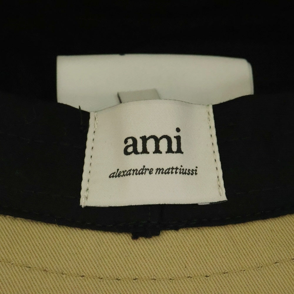AMI Alexandre Mattiussi(アミアレクサンドルマテュッシ) ロゴ刺繍バケットハット UHA246.AW0041 ベージュ