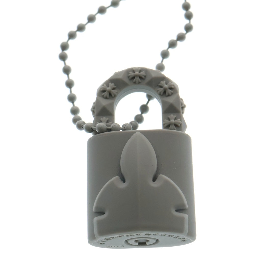 CHROME HEARTS(クロムハーツ) PADLOCK FLERKNEE SLCN パドロックフレアニー ラバーネックレス シリコン グレーBCA295