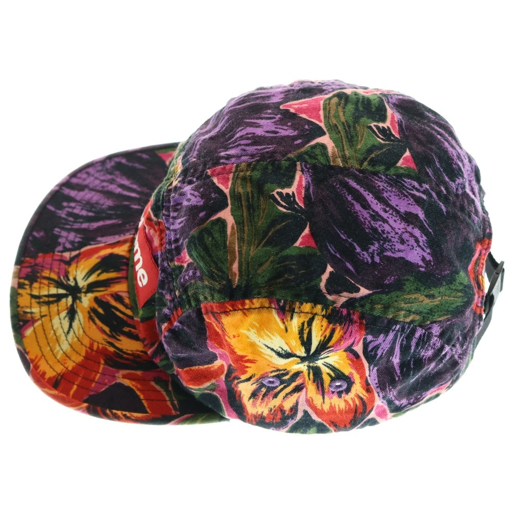 SUPREME(シュプリーム) 17AW Painted Floral Camp Cap Purple ペインテッドフローラルキャンプキャップ 帽子 マルチカラー