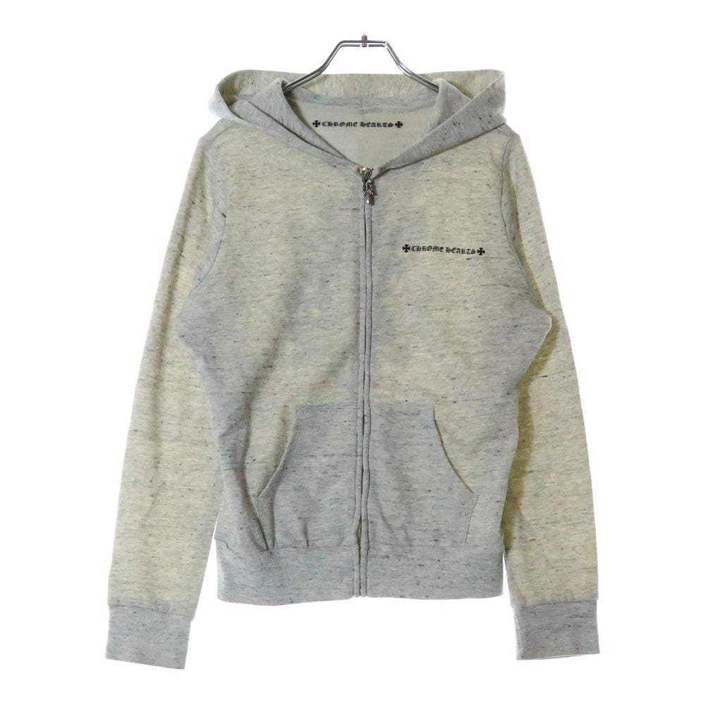 CHROME HEARTS(クロムハーツ) BACK VINE DAGGER PRINT HOODIE バックヴァインダガープリントフーディー ジップアップパーカー ダガージップ グレー