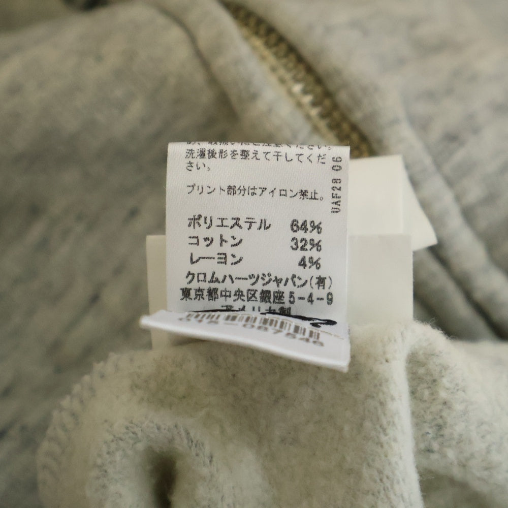CHROME HEARTS(クロムハーツ) BACK VINE DAGGER PRINT HOODIE バックヴァインダガープリントフーディー ジップアップパーカー ダガージップ グレー