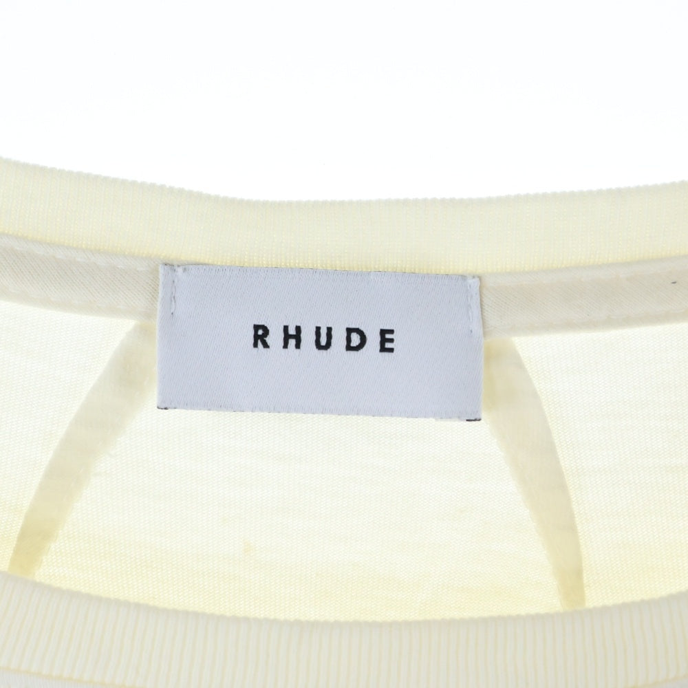 RHUDE(ルード) NICE TEE フロントロゴプリントクルーネック半袖Tシャツカットソー ホワイト