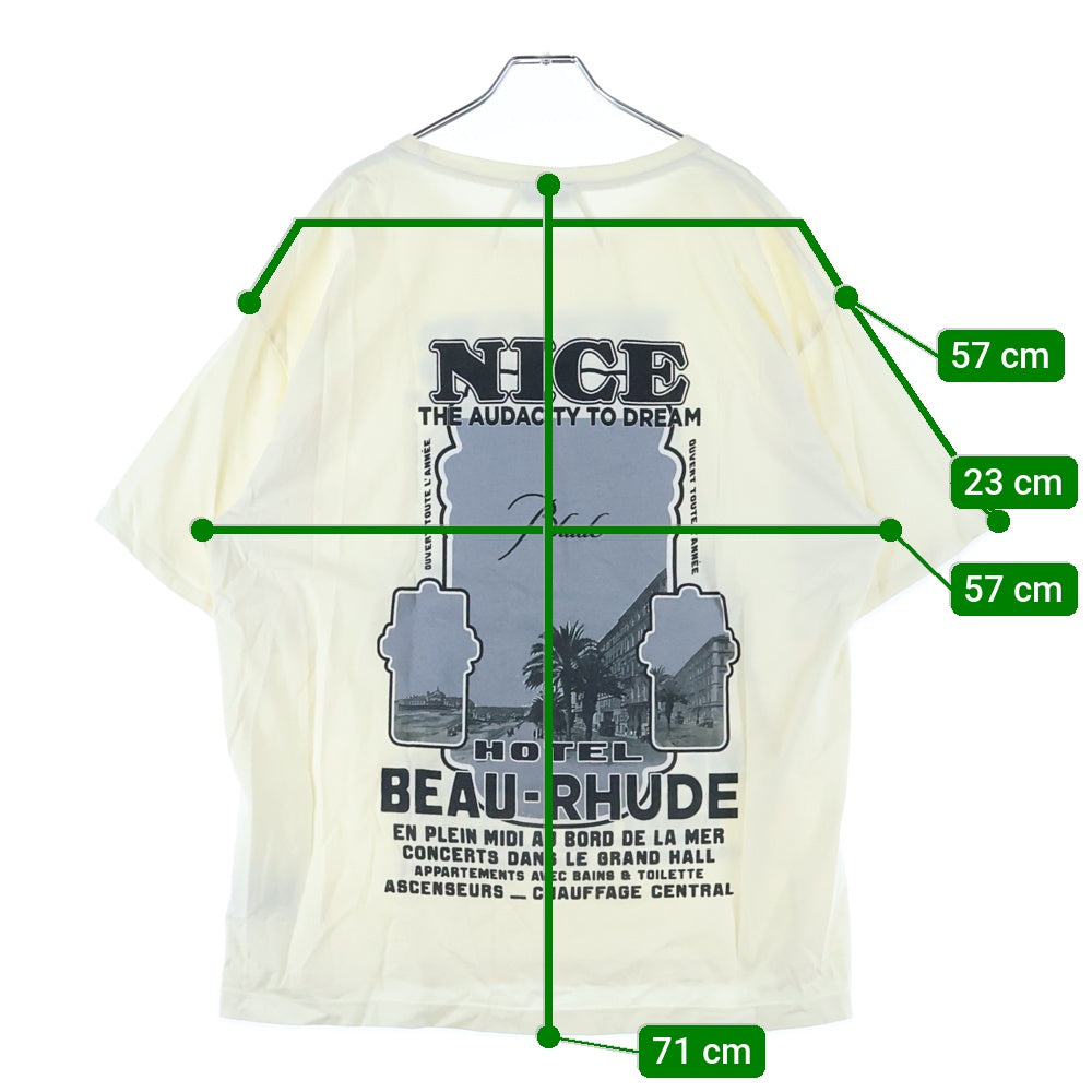 RHUDE(ルード) NICE TEE フロントロゴプリントクルーネック半袖Tシャツカットソー ホワイト