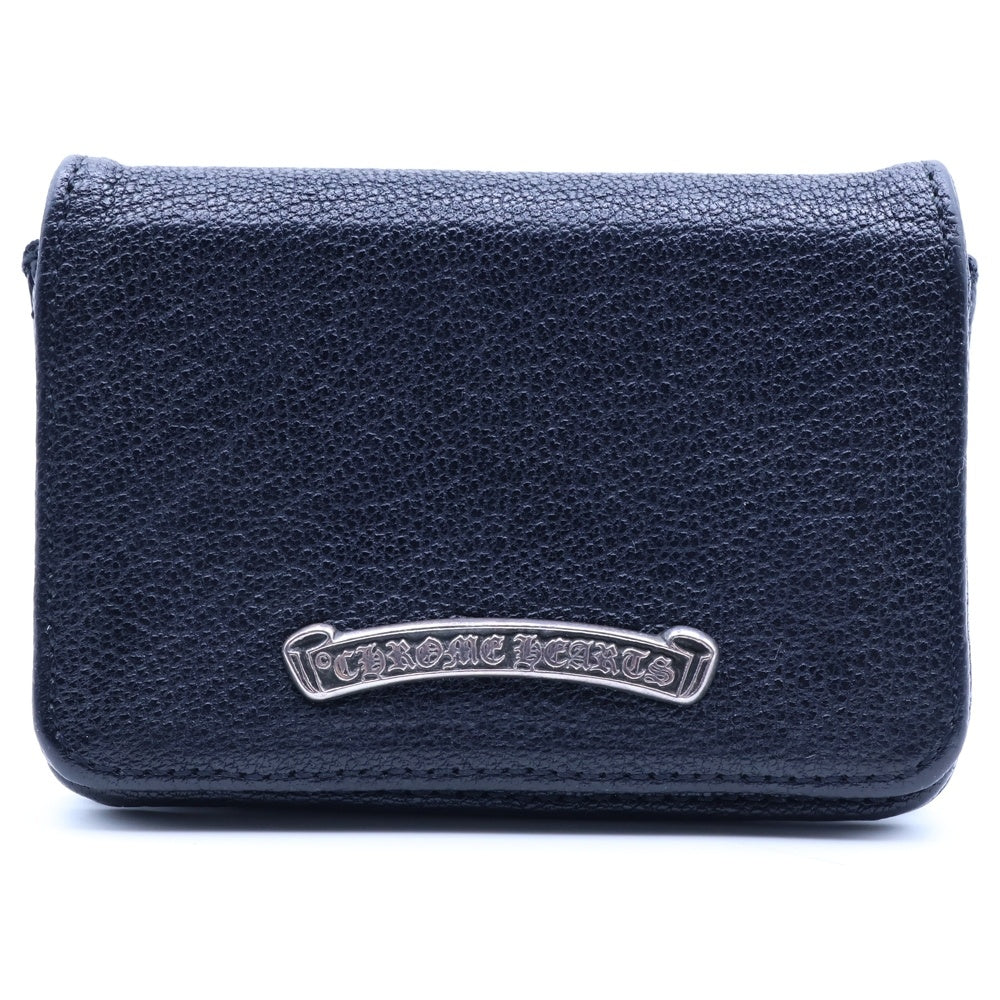 CHROME HEARTS(クロムハーツ) CRD CSE3PKTWDV1 アーチロゴプレート3ポケットレザーカードケース ノベルティレザー ネイビー