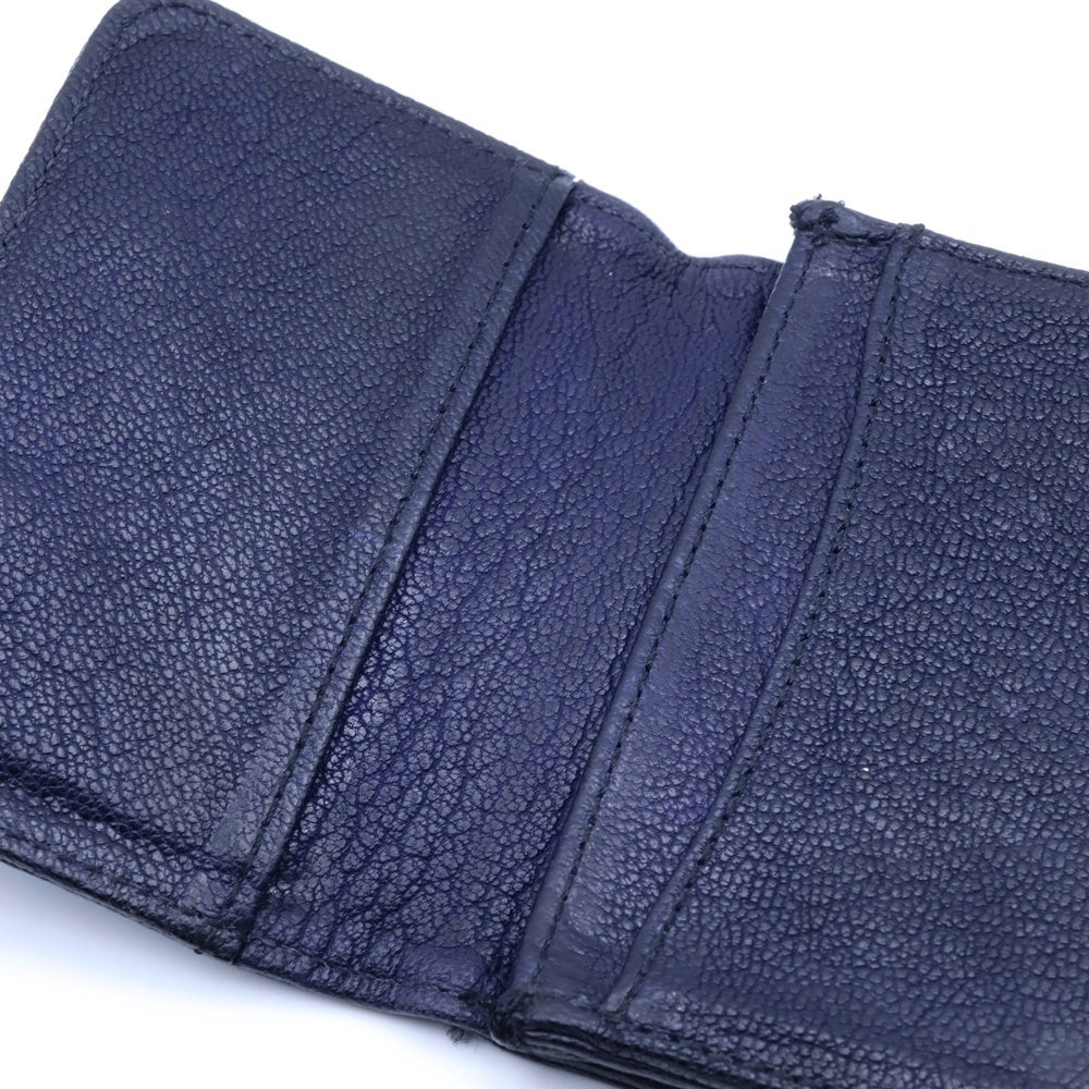 CHROME HEARTS(クロムハーツ) CRD CSE3PKTWDV1 アーチロゴプレート3ポケットレザーカードケース ノベルティレザー ネイビー