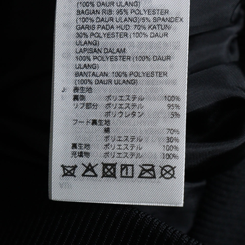 adidas Originals(アディダスオリジナルス) Adilenium Season3 FAUX LEATHER JUCKET JX9225 ヴィンテージ加工 フェイクレザー フーデッドブルゾンジャケット ブラック