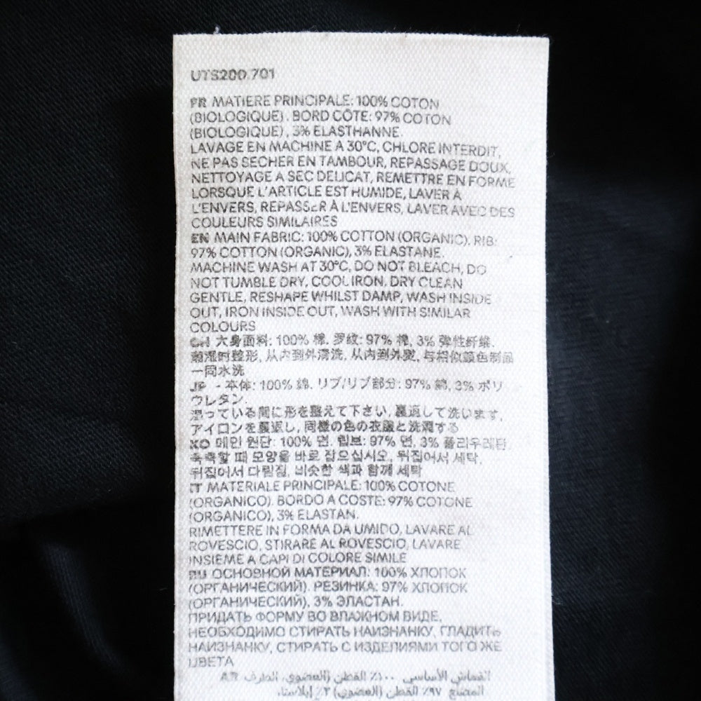 AMI Alexandre Mattiussi(アミアレクサンドルマテュッシ) AMI DE COEUR LS T-SHIRT フロントワンポイントロゴ刺繍 クルーネック長袖ロングスリーブTシャツカットソー ロンT ブラック UTS200.701