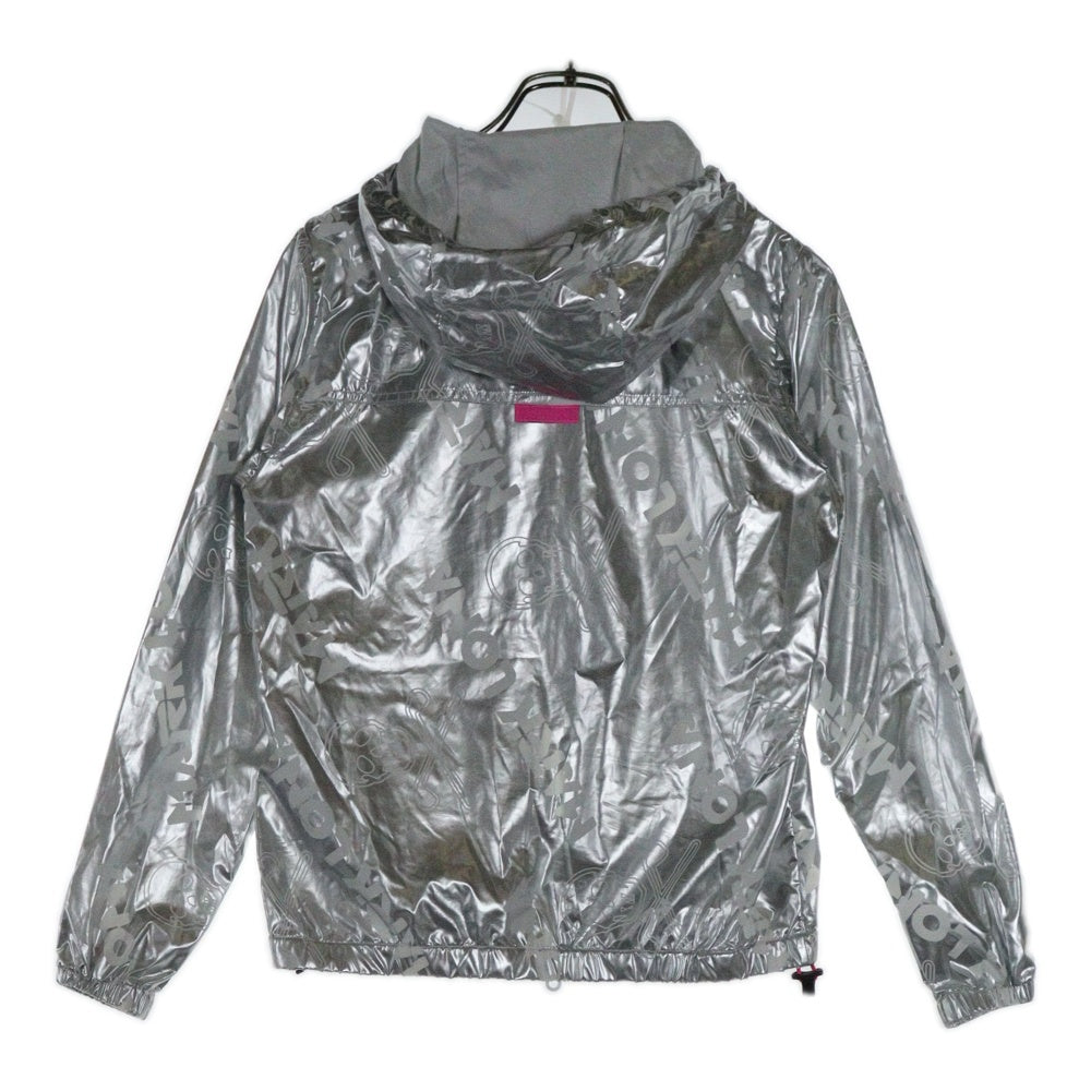 MARK&LONA(マークアンドロナ) LOGO ZIP UP JACKET ロゴプリントジップアップジャケット フーディー シルバー MLW-0A-AD01