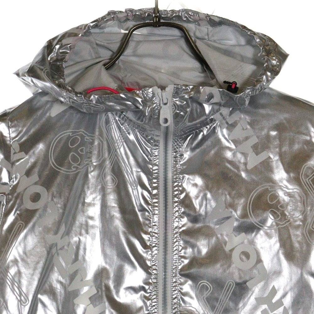 MARK&LONA(マークアンドロナ) LOGO ZIP UP JACKET ロゴプリントジップアップジャケット フーディー シルバー MLW-0A-AD01