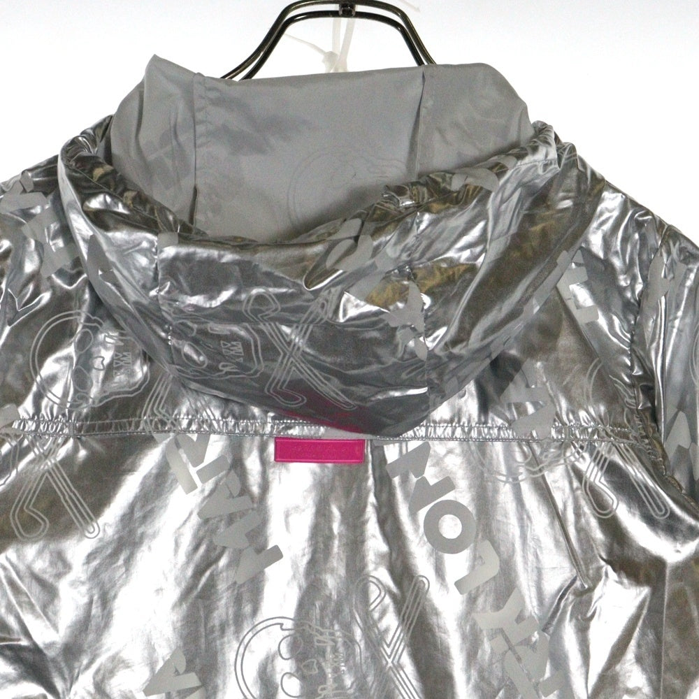 MARK&LONA(マークアンドロナ) LOGO ZIP UP JACKET ロゴプリントジップアップジャケット フーディー シルバー MLW-0A-AD01