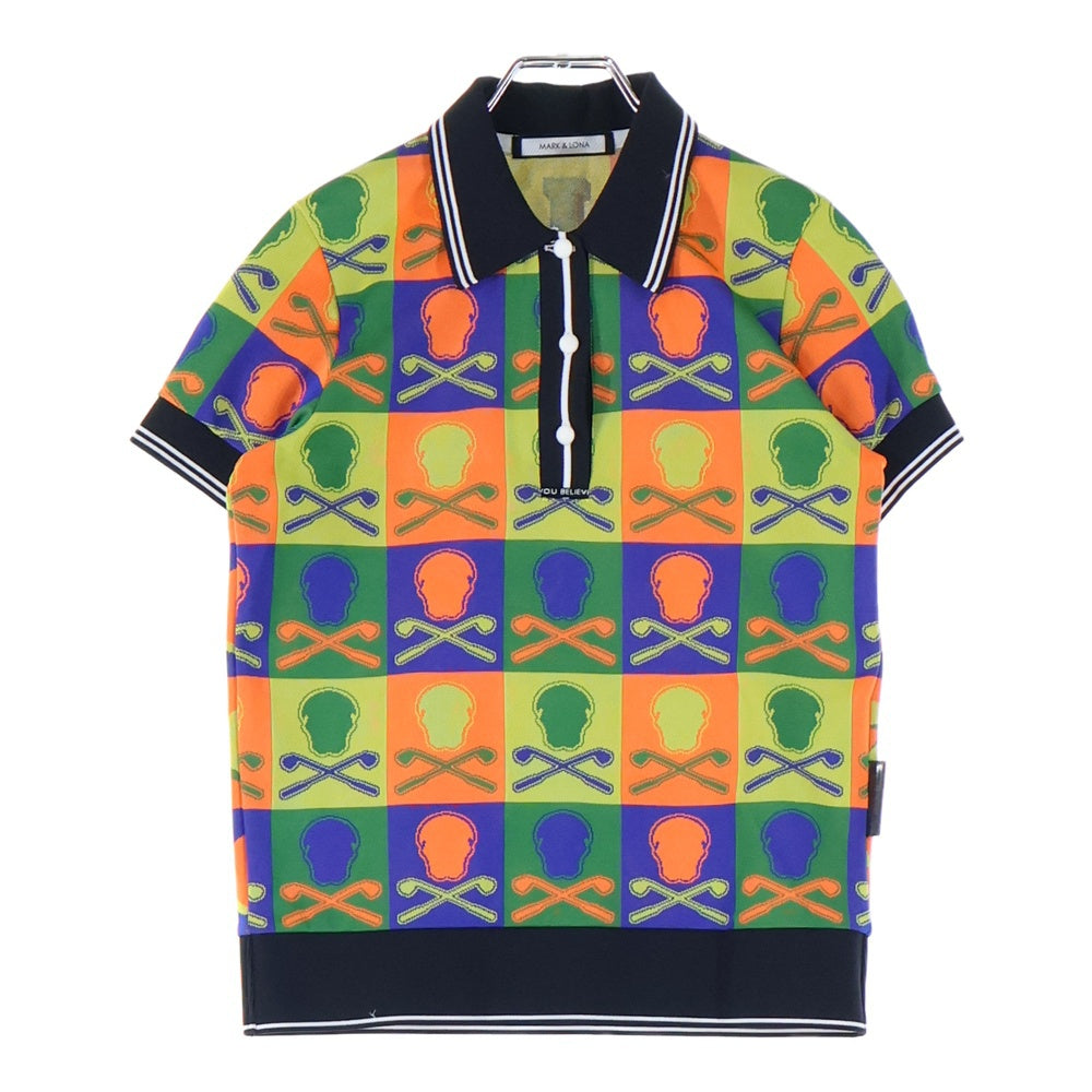 MARK&LONA(マークアンドロナ) POLO SHIRTS スカルデザイン半袖ポロシャツ マルチカラー MLW-0A-AP08