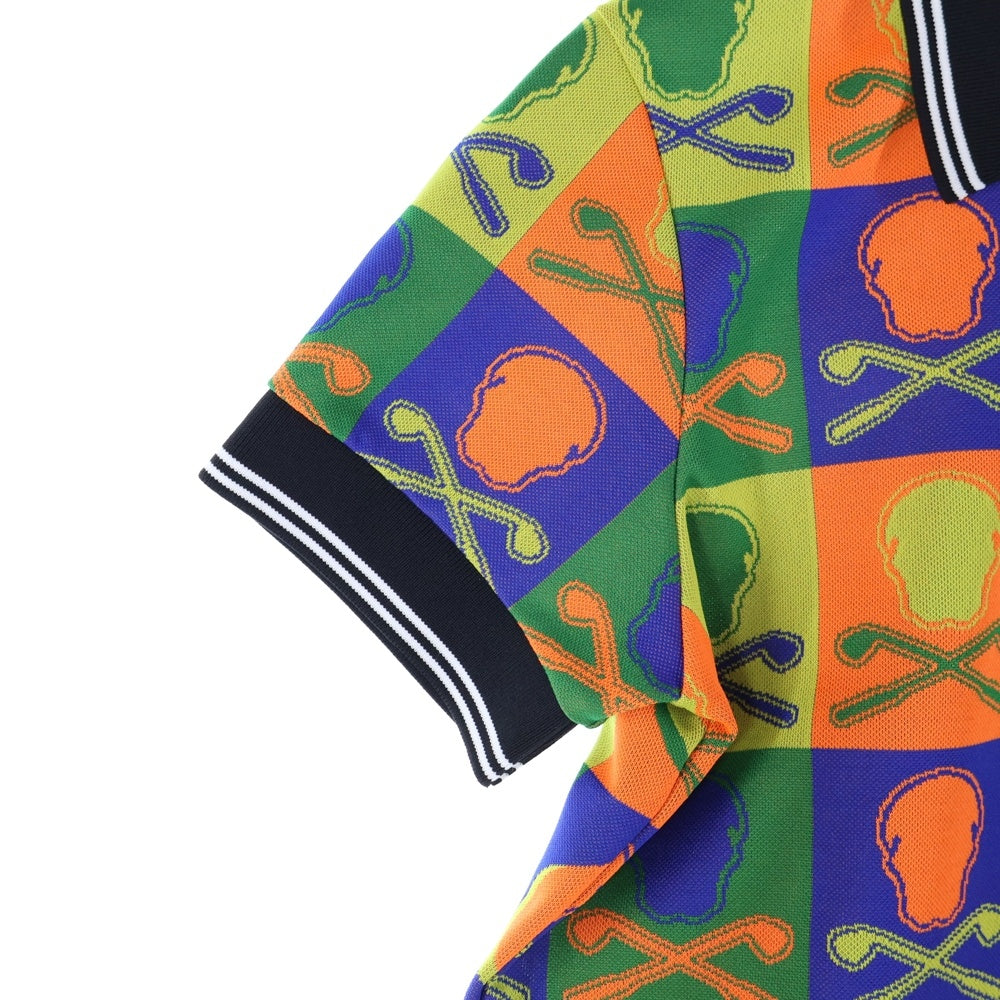 MARK&LONA(マークアンドロナ) POLO SHIRTS スカルデザイン半袖ポロシャツ マルチカラー MLW-0A-AP08