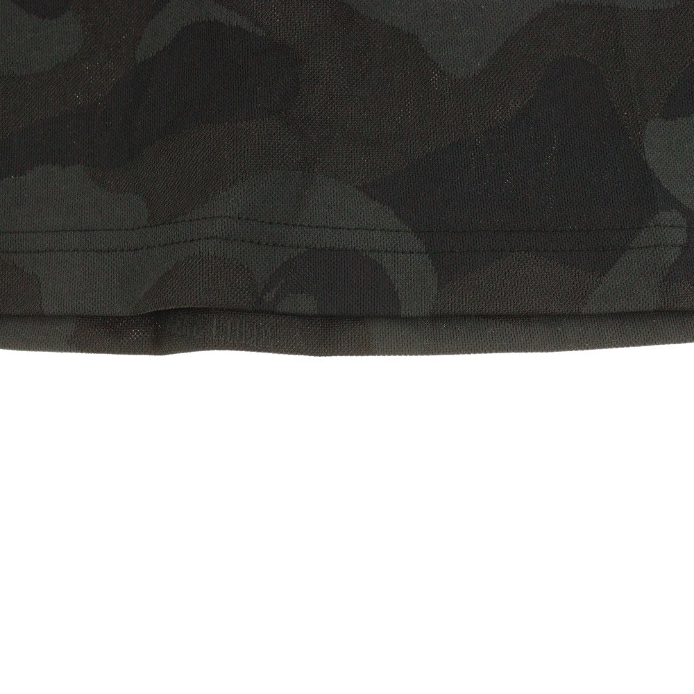 MARK&LONA(マークアンドロナ) POLO SHIRTS スカルロゴ半袖ポロシャツ ハーフジップ ブラック MLW-0A-AP02