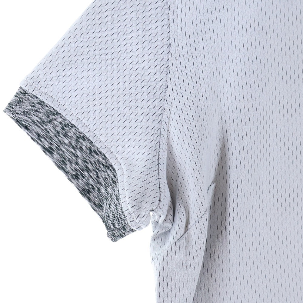 MARK&LONA(マークアンドロナ) POLO SHIRTS ラインストーンスカルロゴデザイン半袖ポロシャツ グレー MLW-9A-AP17