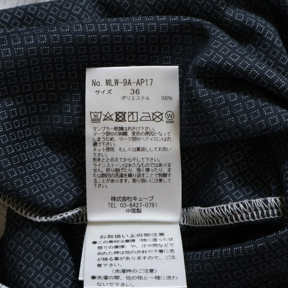 MARK&LONA(マークアンドロナ) POLO SHIRTS ラインストーンスカルロゴデザイン半袖ポロシャツ グレー MLW-9A-AP17