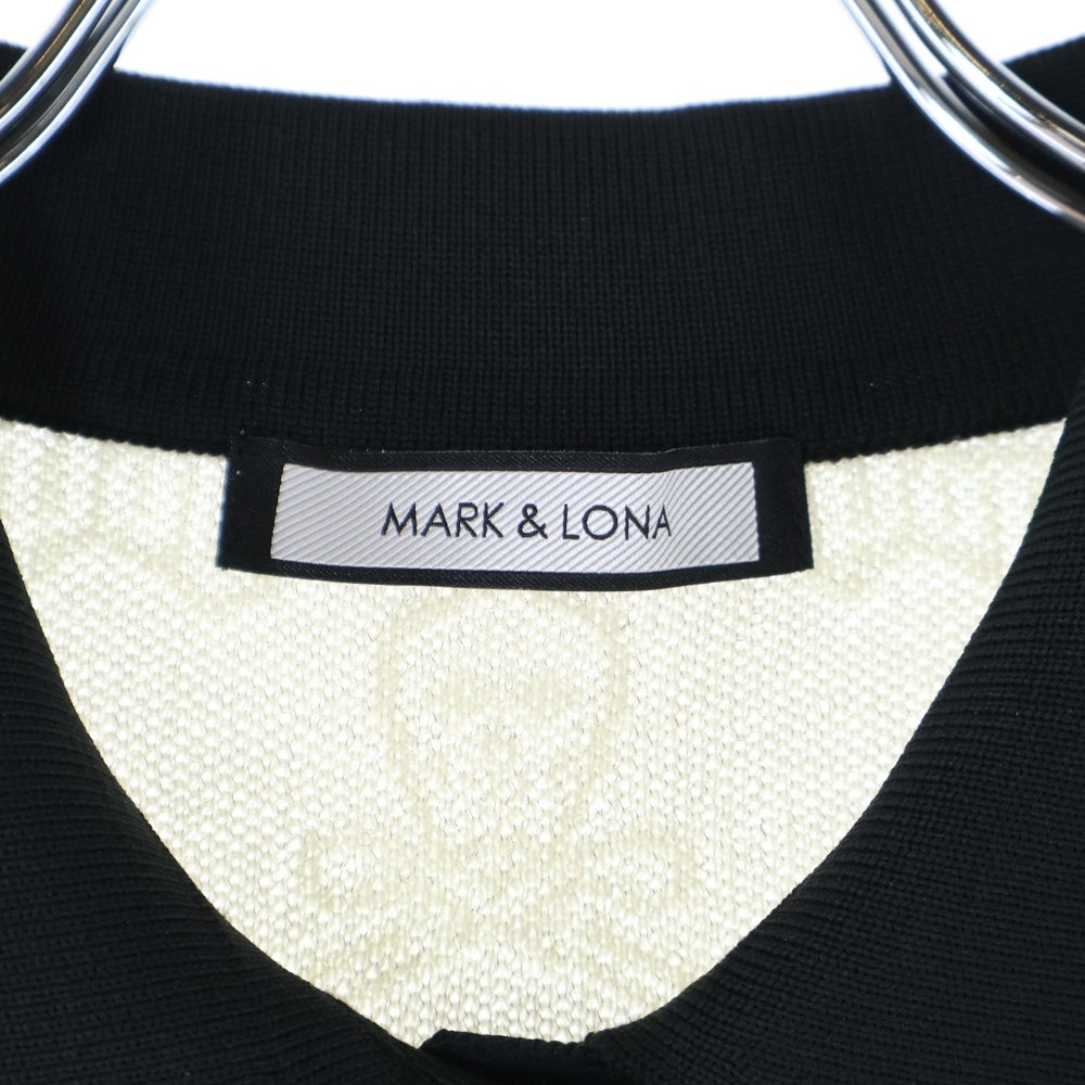 MARK&LONA(マークアンドロナ) POLO SHIRTS スカルデザインジャガード半袖ポロシャツ ゴールド MLW-0A-AB05