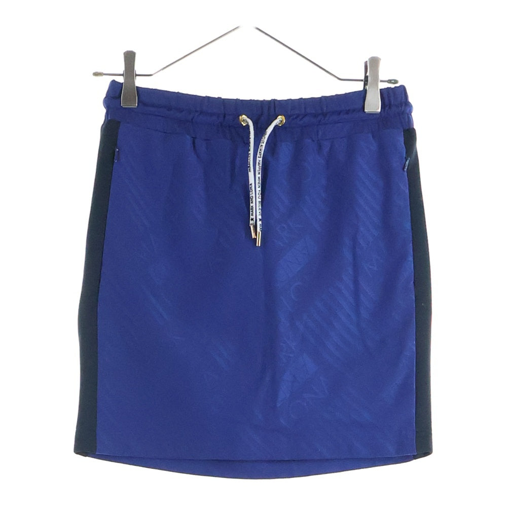 MARK&LONA(マークアンドロナ) RUBBER LOGO SKIRT ラバーロゴタイトスカート ブルー MLW-9A-AE18