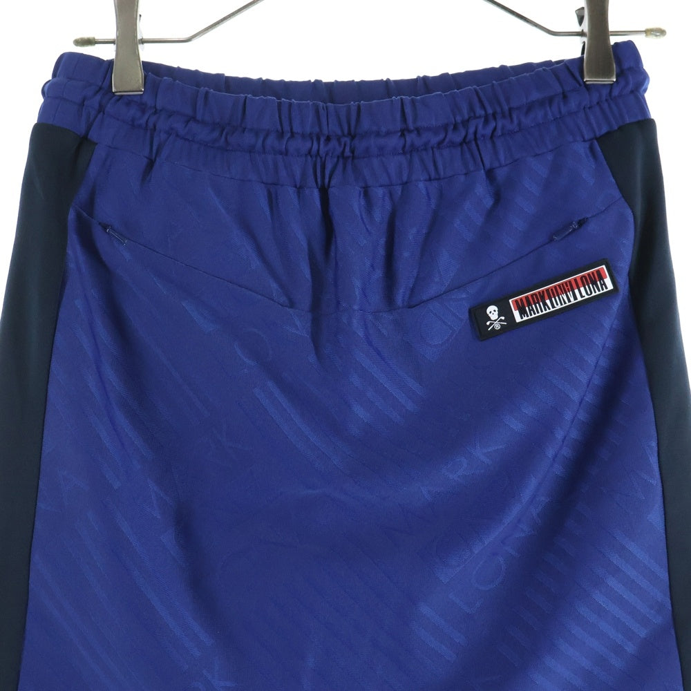 MARK&LONA(マークアンドロナ) RUBBER LOGO SKIRT ラバーロゴタイトスカート ブルー MLW-9A-AE18