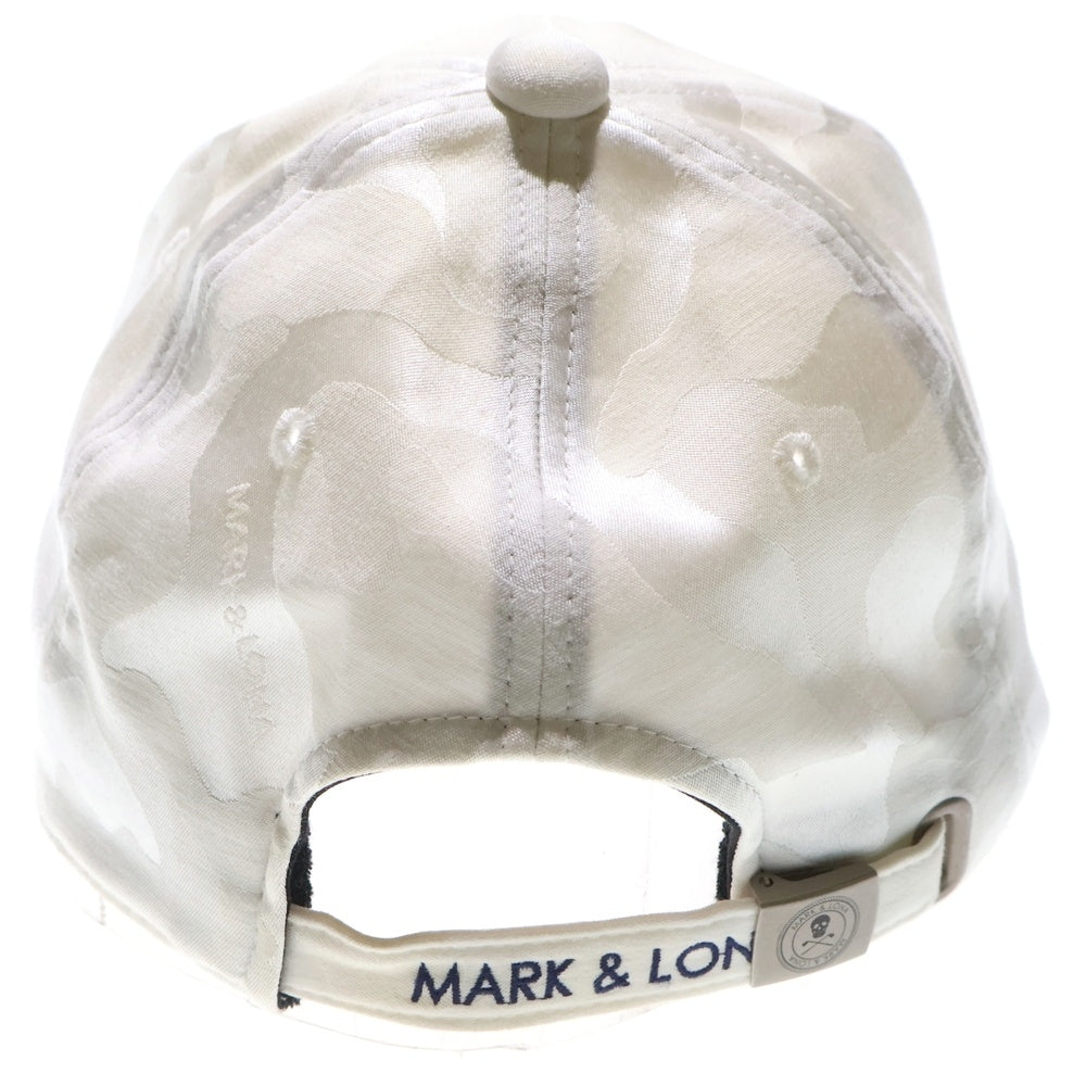 MARK&LONA(マークアンドロナ) SCULL LOGO CAP スカルロゴ刺繍キャップ 帽子 ホワイト MLF-9A-FC04