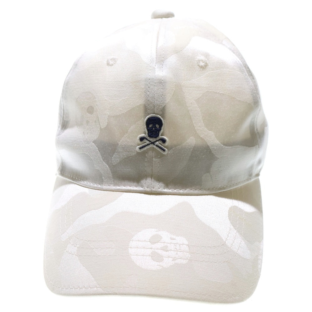 MARK&LONA(マークアンドロナ) SCULL LOGO CAP スカルロゴ刺繍キャップ 帽子 ホワイト MLF-9A-FC04