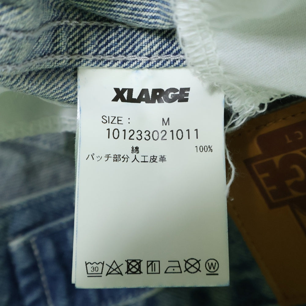 X-LARGE(エクストララージ) 23AW DENIM JACKET ダメージ加工 フロントデザインデニムジャケット インディゴ 101233021011