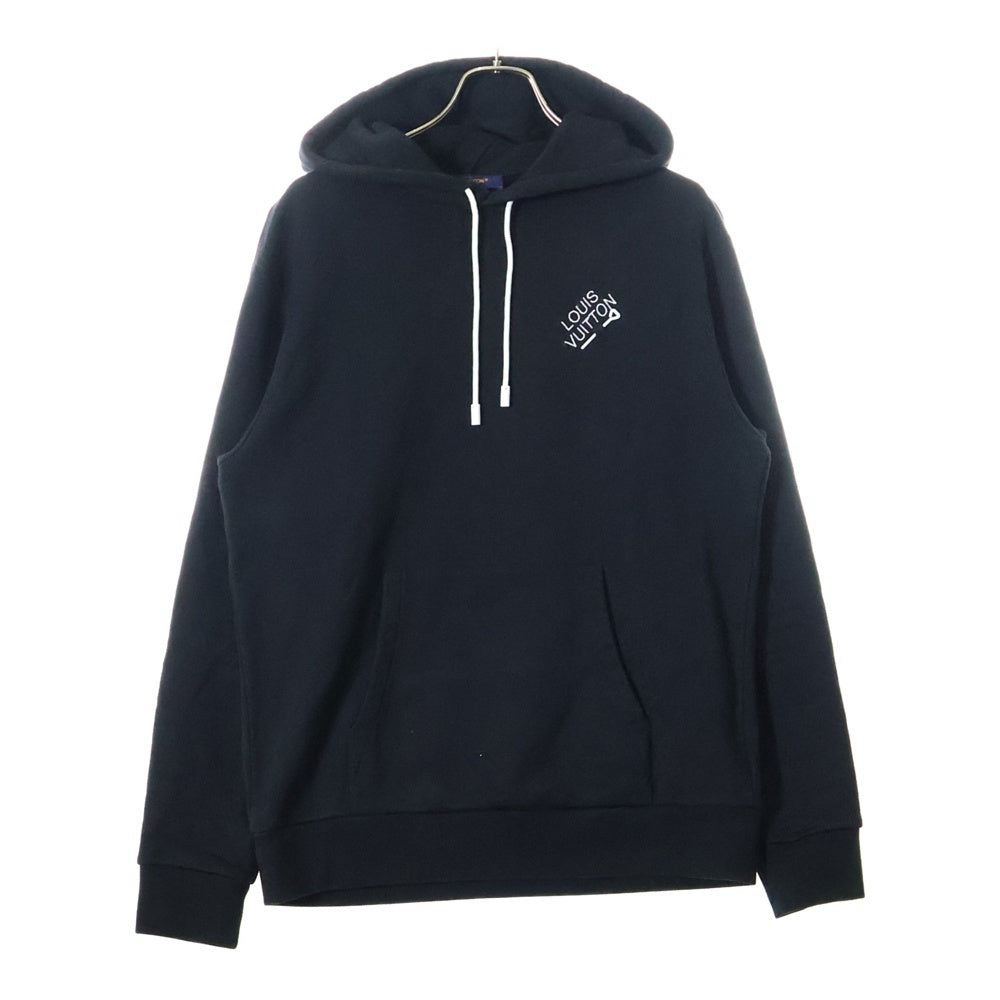 LOUIS VUITTON(ルイヴィトン) 23SS シグネチャーフーディーパーカー プルオーバースウェットパーカー ブラック RM231MQ IHN HNY56W