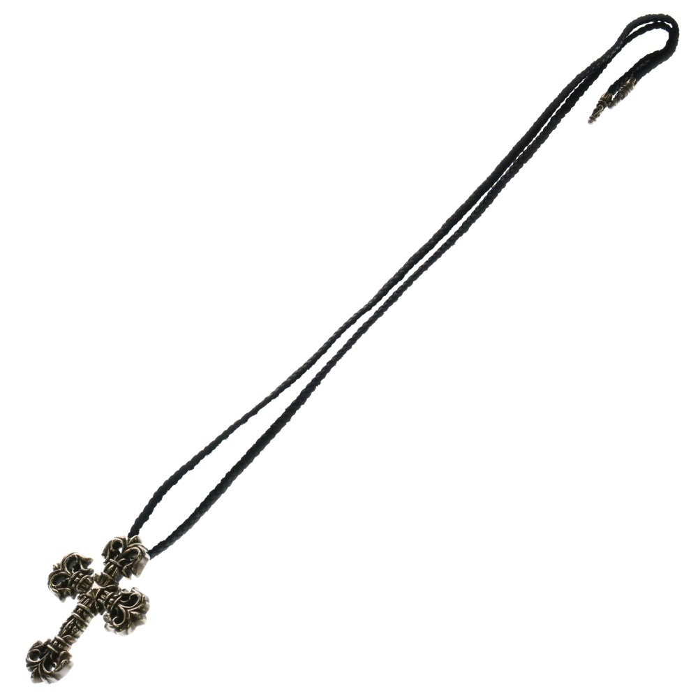 CHROME HEARTS(クロムハーツ) FILIG/CROSS S LB フィリグリークロス レザーブレイドネックレス シルバー