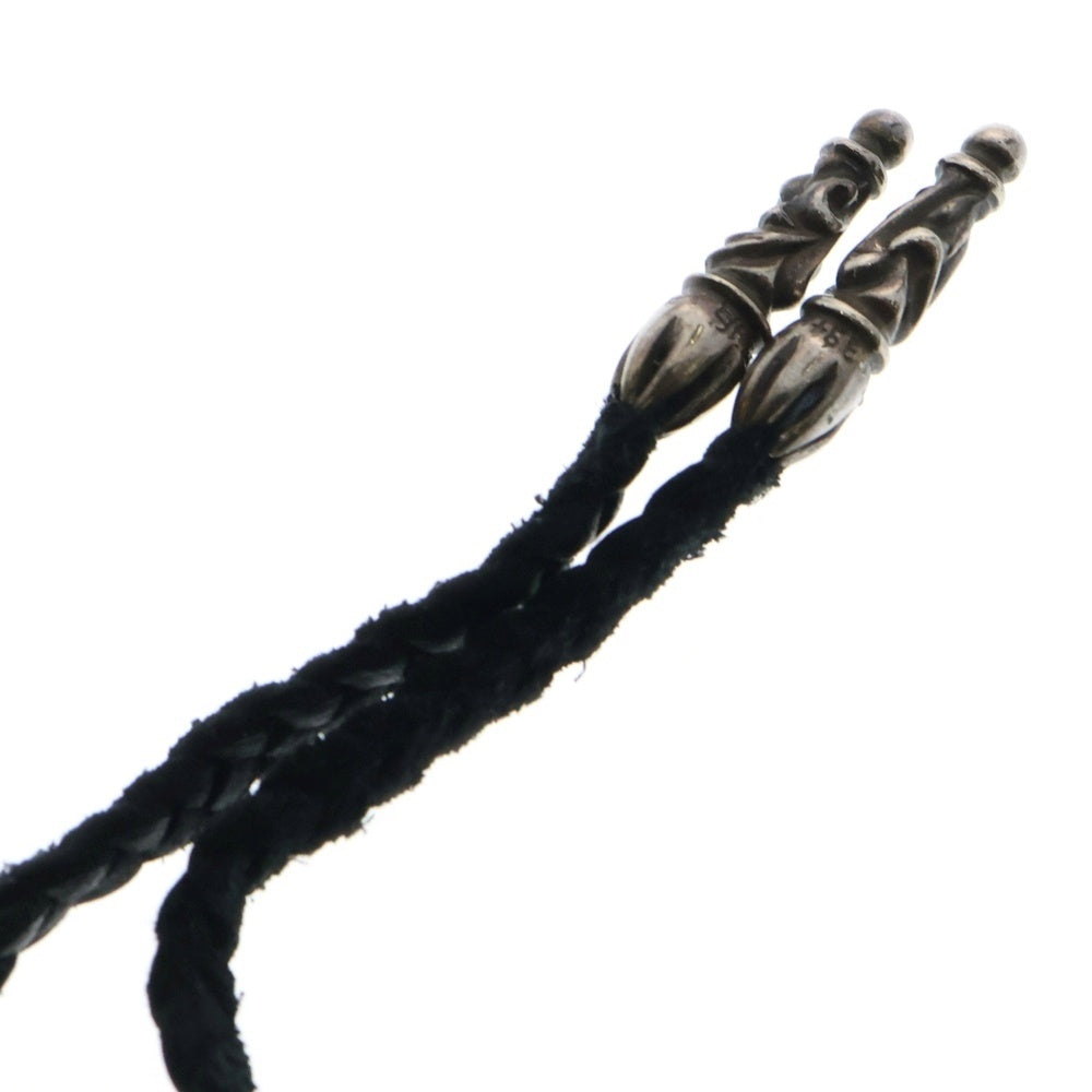 CHROME HEARTS(クロムハーツ) FILIG/CROSS S LB フィリグリークロス レザーブレイドネックレス シルバー