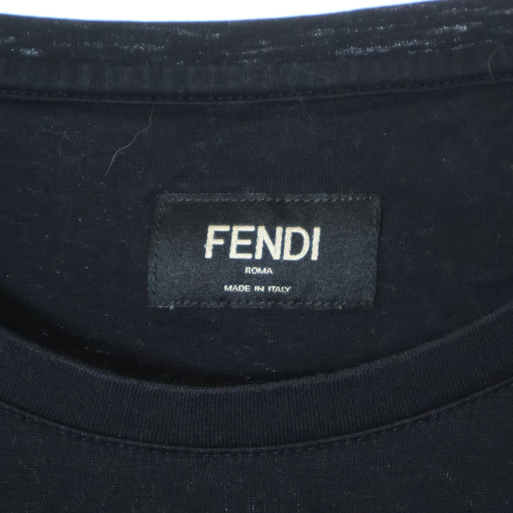 FENDI(フェンディ) ラインストーン電球プリント半袖カットソー 半袖Tシャツ ブラック