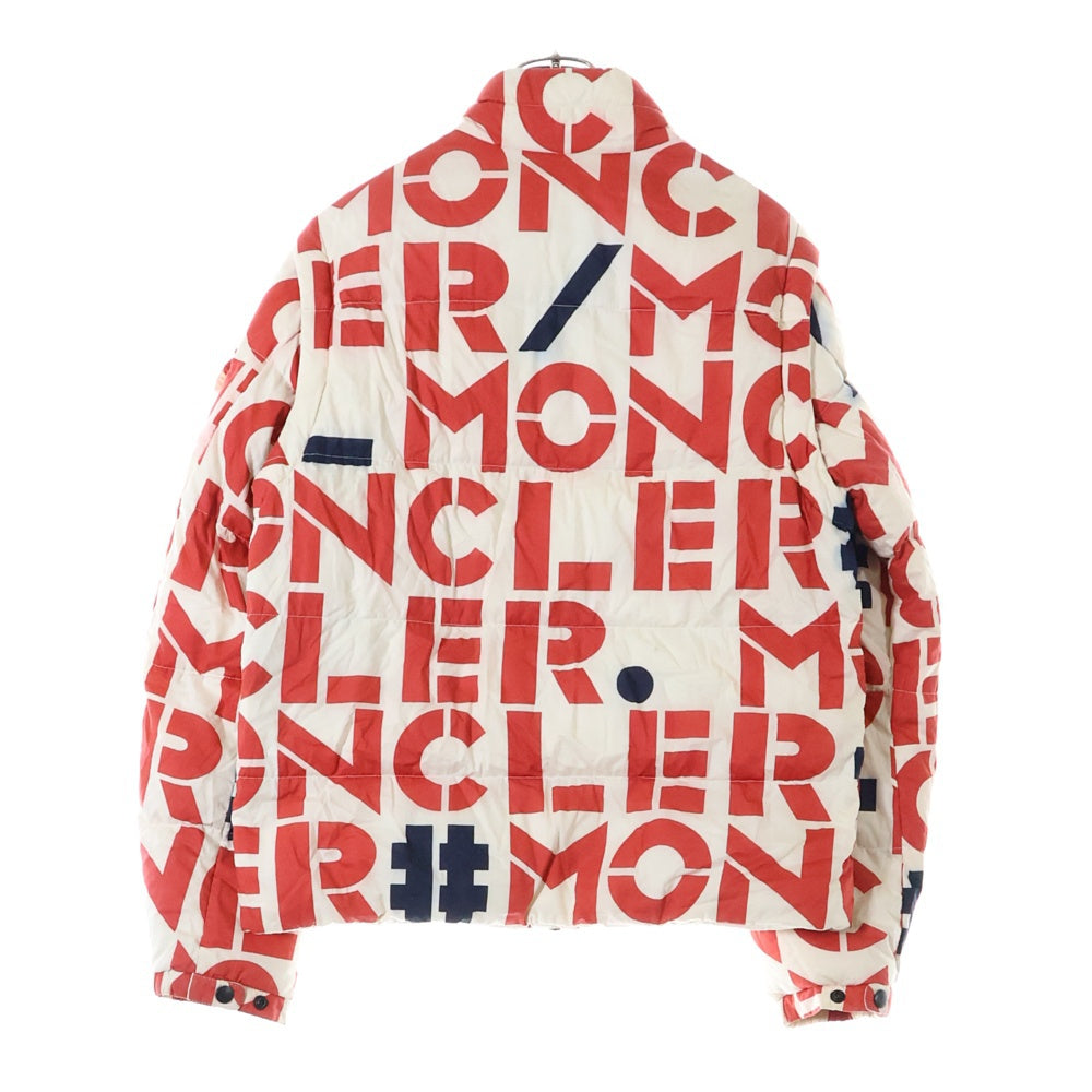 MONCLER(モンクレール) JEHAN ロゴ総柄ジップアップダウンジャケット レッド E10914138505
