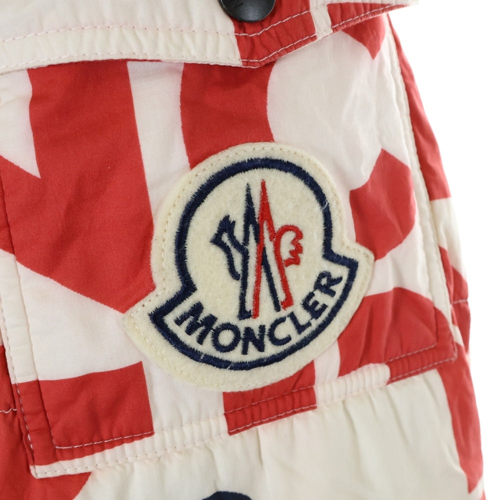 MONCLER(モンクレール) JEHAN ロゴ総柄ジップアップダウンジャケット レッド E10914138505