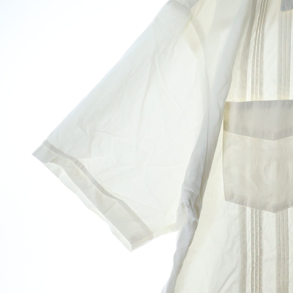 NEIGHBORHOOD(ネイバーフッド) 25SS GUAYABERA SHIRT SS 251AQNH-SHM05 ワンポイント ロゴ刺繍 半袖シャツ ホワイト