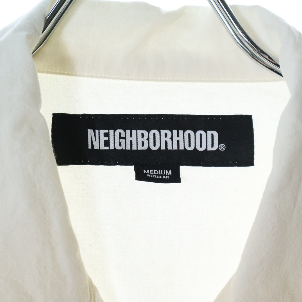 NEIGHBORHOOD(ネイバーフッド) 25SS GUAYABERA SHIRT SS 251AQNH-SHM05 ワンポイント ロゴ刺繍 半袖シャツ ホワイト
