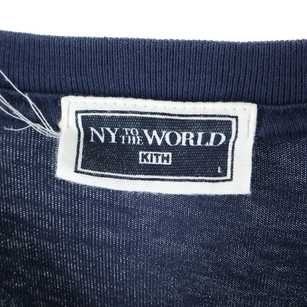 KITH(キス) NY To The Wold S/S TEE 24‐073‐060‐0044-4‐0 バックロゴ クルーネック半袖Tシャツカットソー ネイビー